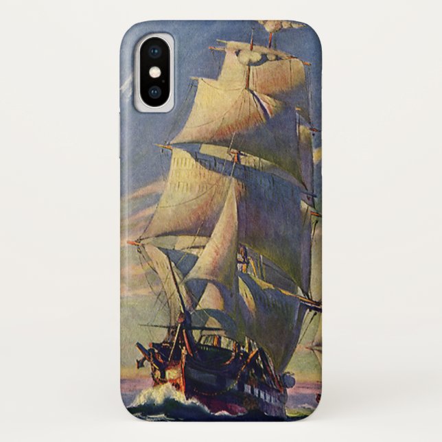 Vintager Transport, Clipper Ships auf See Case-Mate iPhone Hülle (Rückseite)
