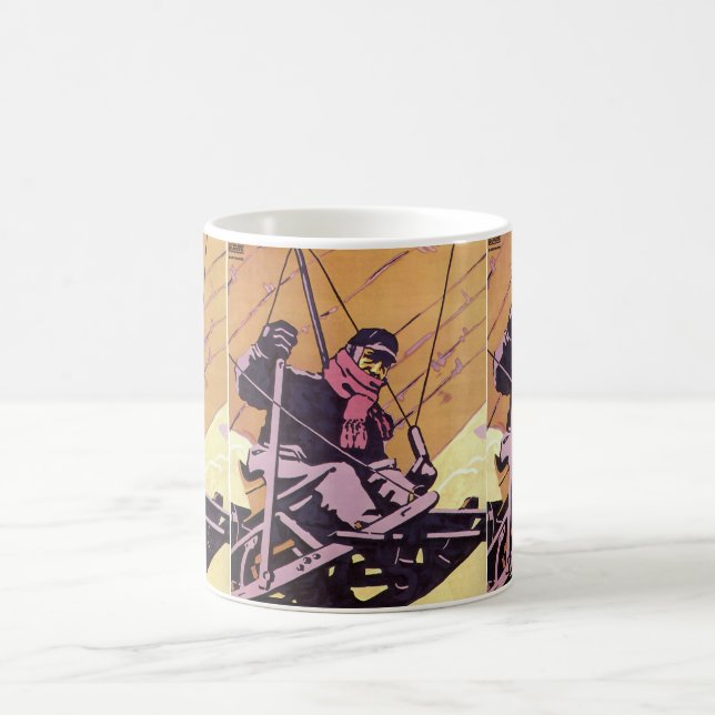 Vintager Transport Hang Glider Aircraft Kaffeetasse (Mittel)