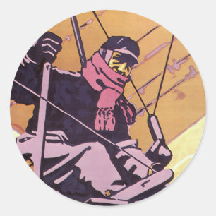 Vintager Transport Hang Glider Aircraft Runder Aufkleber