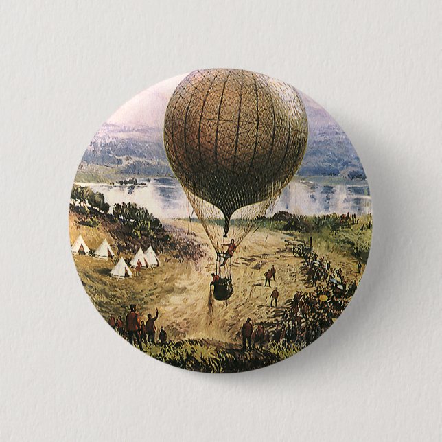 Vintager Transport, Heißluftballon Dirigibles Button (Vorderseite)