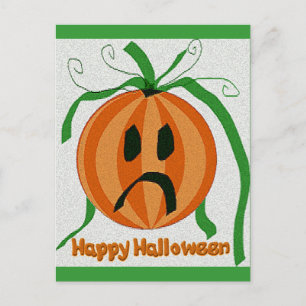 Vintager trauriger Jack o' Lantern Postkarte
