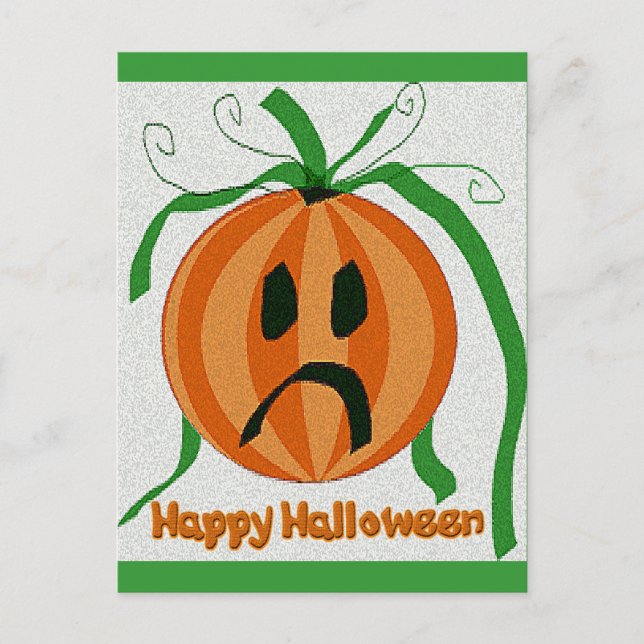 Vintager trauriger Jack o' Lantern Postkarte (Vorderseite)