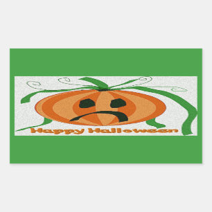 Vintager trauriger Jack o' Lantern Rechteckiger Aufkleber
