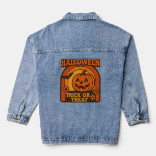 Vintager Trick oder Treat Halloween der 70er Jahre Jeansjacke