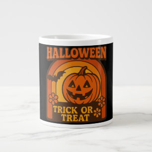 Vintager Trick oder Treat Halloween der 70er Jahre Jumbo-Tasse
