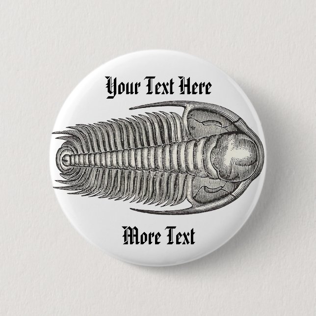 Vintager Trilobitschalter Button (Vorderseite)