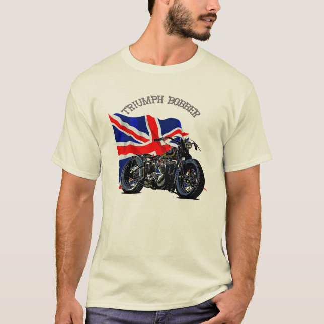 Vintager Triumphbobber-Motorrad-T - Shirt (Vorderseite)