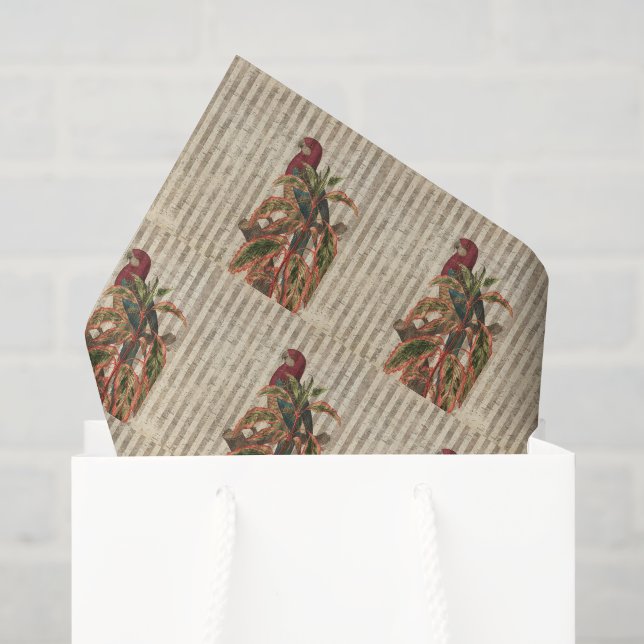 Vintager Tropenpapagei Seidenpapier (Geschenktüte)