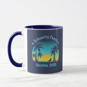 Vintager Tropical Beach Sommer Sonnenuntergang Pal Tasse