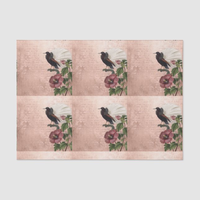 Vintager tropischer Bird Seidenpapier (Vorderseite)