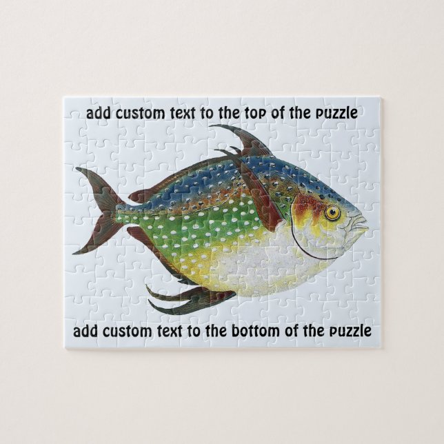 Vintager tropischer Ochsenfisch, Meerwassertier (Horizontal)