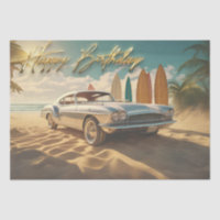 Vintager tropischer Strand Sportwagen