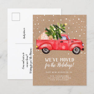 Vintager Truck Weihnachtsbaum Ankündigungspostkarte