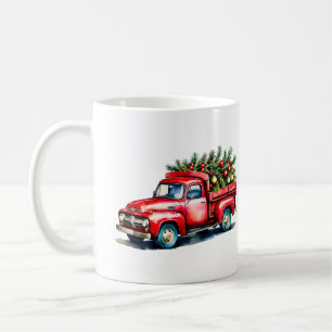Vintager Truck Weihnachtsbaum Kaffeetasse