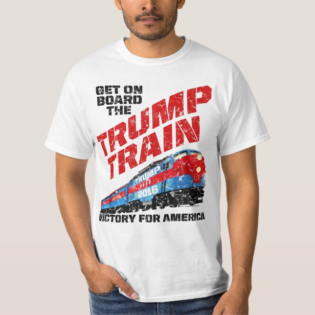 Vintager Trump Train T - Shirt gewinnt an Board (Vorderseite)