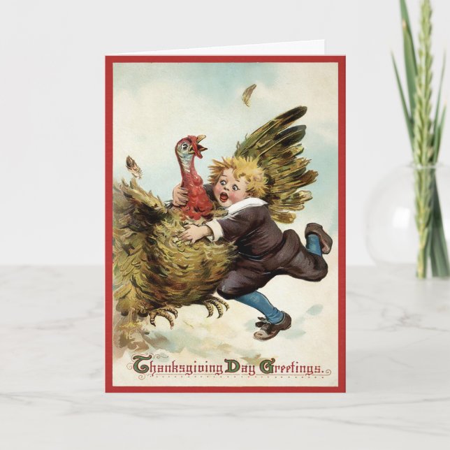 Vintager türkischer Erntedank Feiertagskarte (Vorderseite)