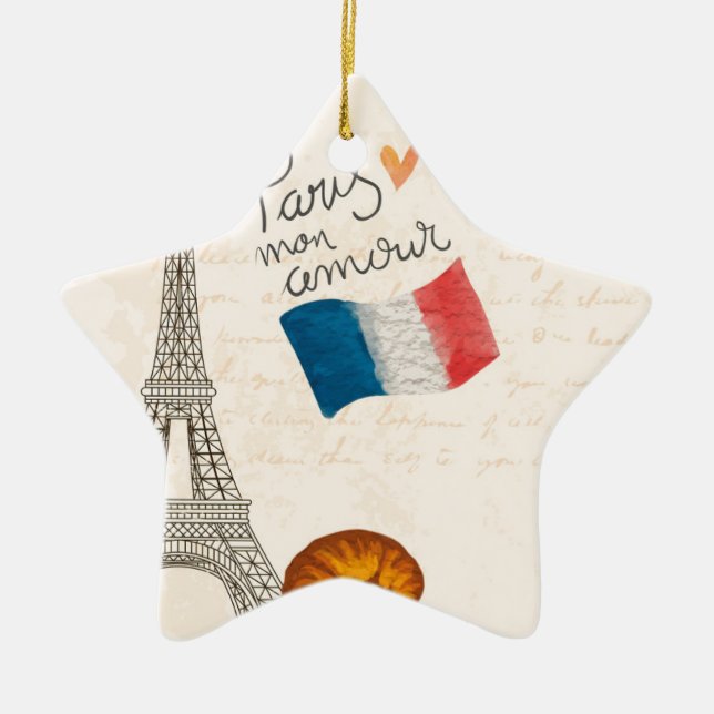 Vintager Turm Frankreichs Paris Eiffel Keramikornament (Vorne)