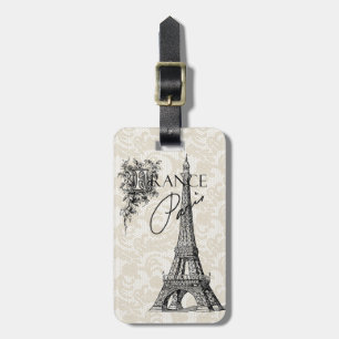 Vintager Turm-Gepäckumbau Paris Frankreich Eiffel Gepäckanhänger