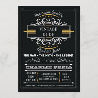 Vintager Typ Birthday Man Myth Legend Einladung