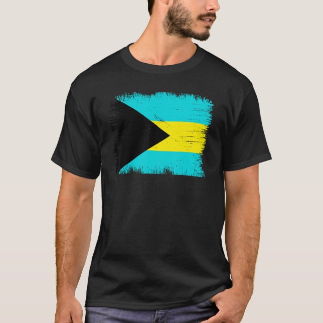 Vintager Unabhängigkeitstag der Bahamas-Flagge T-Shirt (Vorderseite)