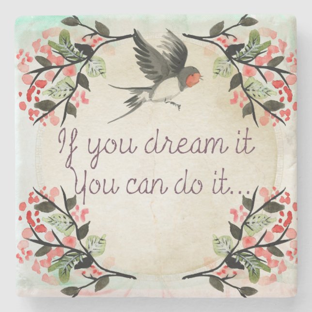 Vintager Untersetzer mit Inspirationsstein (Vorderseite)