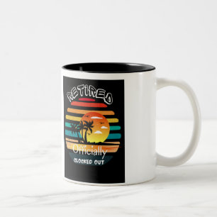 Vintager Urlaub am Strand Zweifarbige Tasse