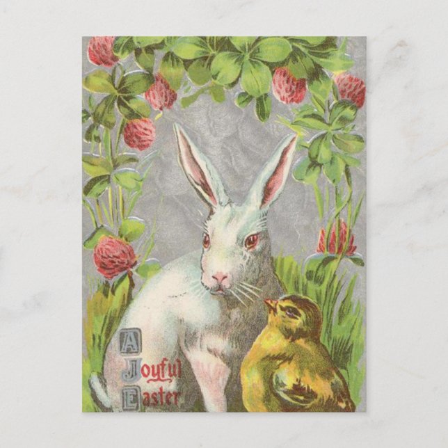 Vintager Urlaub Bunny Ostern Postkarte (Vorderseite)