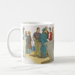 Vintager Urlaub, Kreuzfahrtschiff für Reisende Kaffeetasse
