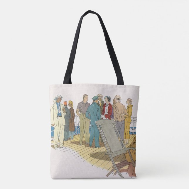 Vintager Urlaub, Kreuzfahrtschiff für Reisende Tasche (Rückseite)