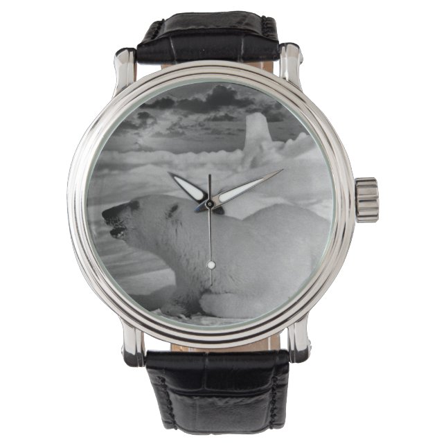 Vintager US-Alaska-Eisbär Armbanduhr (Vorderseite)