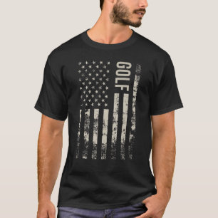Vintager US-amerikanischer Flag Golf T-Shirt