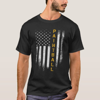 Vintager US-amerikanischer Flag Paintball Player P T-Shirt