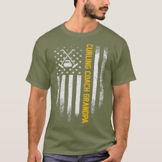 Vintager US-amerikanischer Flag Proud Curling Coac T-Shirt