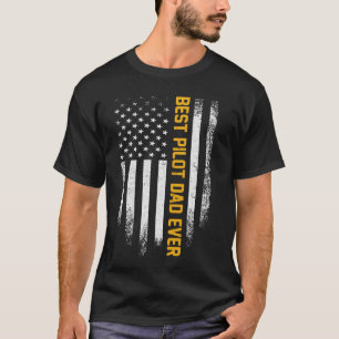 Vintager US-amerikanischer Flaggen bester Pilot-Va T-Shirt