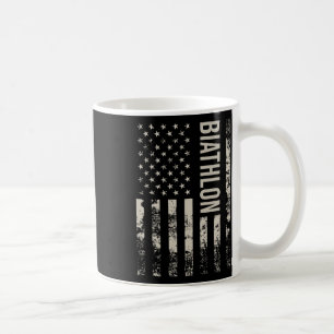 Vintager US-amerikanischer Flaggenbiathlon Kaffeetasse