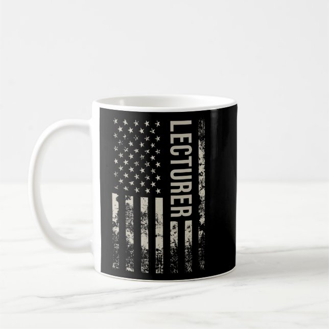 Vintager US-amerikanischer Flaggenlehrer Kaffeetasse (Links)