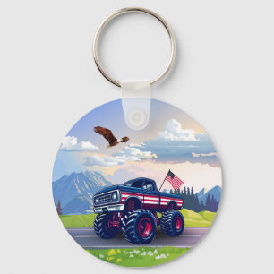Vintager, US-amerikanischer Monster Schlüsselanhänger