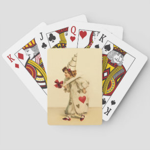 Vintager Valentinclown Spielkarten