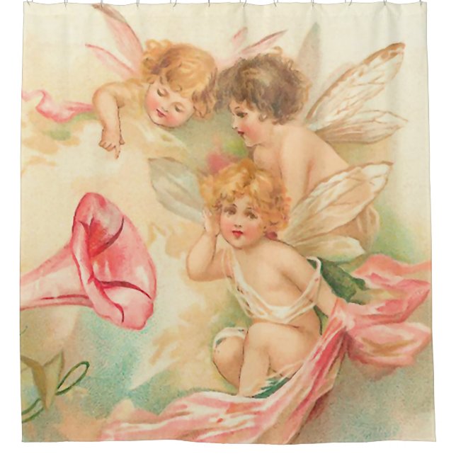 Vintager Valentincupiangel 1 Duschvorhang (Vorderseite)
