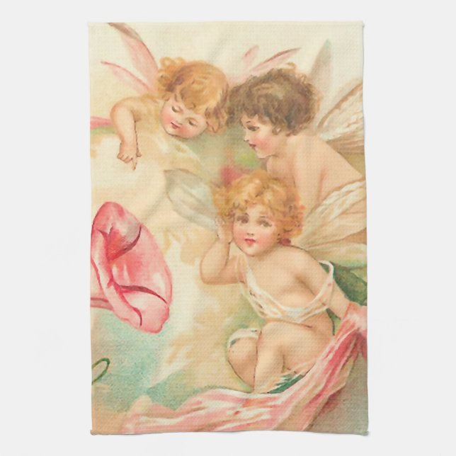 Vintager Valentincupiangel 1 Küchentuch (Vertikal)