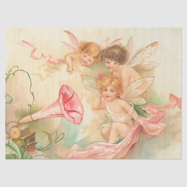 Vintager Valentincupiangel 1 Seidenpapier (Vorderseite)