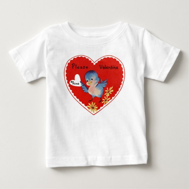 Vintager Valentine-Vogel Baby T-shirt (Vorderseite)