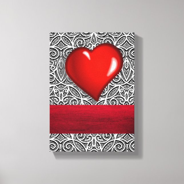 Vintager Valentinstag auf der Leinwand (Vorderseite)