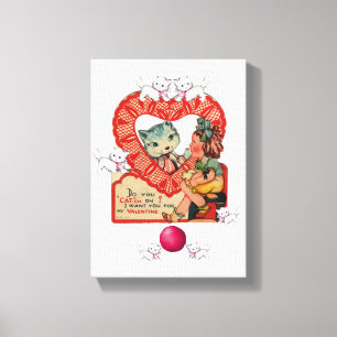 Vintager Valentinstag auf der Leinwand