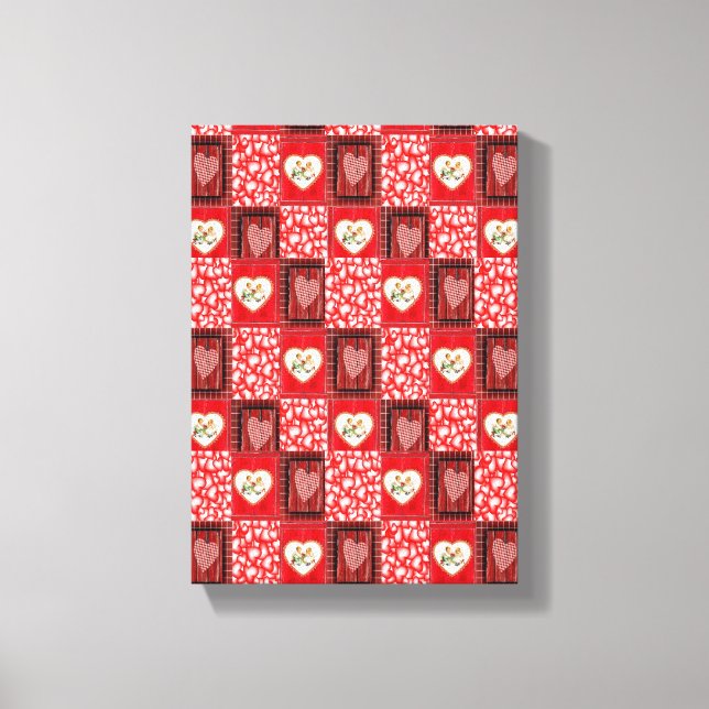 Vintager Valentinstag auf der Leinwand (Vorderseite)