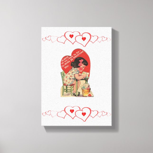 Vintager Valentinstag auf der Leinwand (Vorderseite)