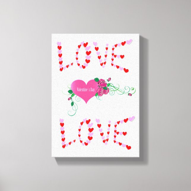 Vintager Valentinstag auf der Leinwand (Vorderseite)