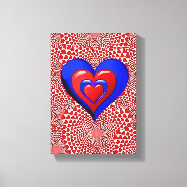 Vintager Valentinstag auf der Leinwand (Vorderseite)