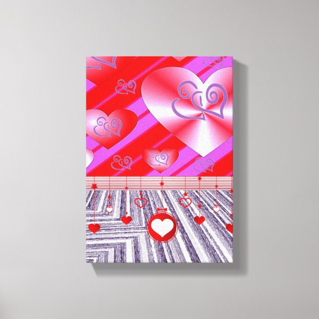 Vintager Valentinstag auf der Leinwand (Vorderseite)