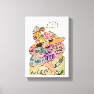 Vintager Valentinstag auf der Leinwand